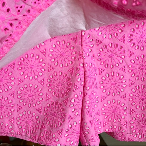 Lilly Pulitzer Faye Skort Sz 2 Women Prosecco Pink Eyelet Ruffle Trim Shorts NWT - Picture 3 of 7